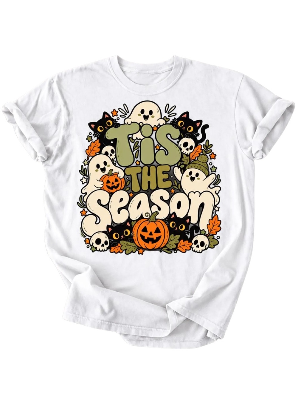 Gildan White 'Tis The Season Halloween Graphic Tee